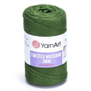 Pletací příze YarnArt TWISTED MACRAME 3mm 787 zelená, jednobarevná, 250g/195m